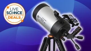 Celestron StarSense Explorer DX 5-inch on a blue background