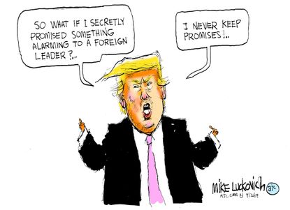 Political Cartoon U.S. Trump whistleblower promises