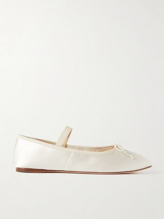 + Net Sustain Leonie Grosgrain-Trimmed Satin Ballet Flats