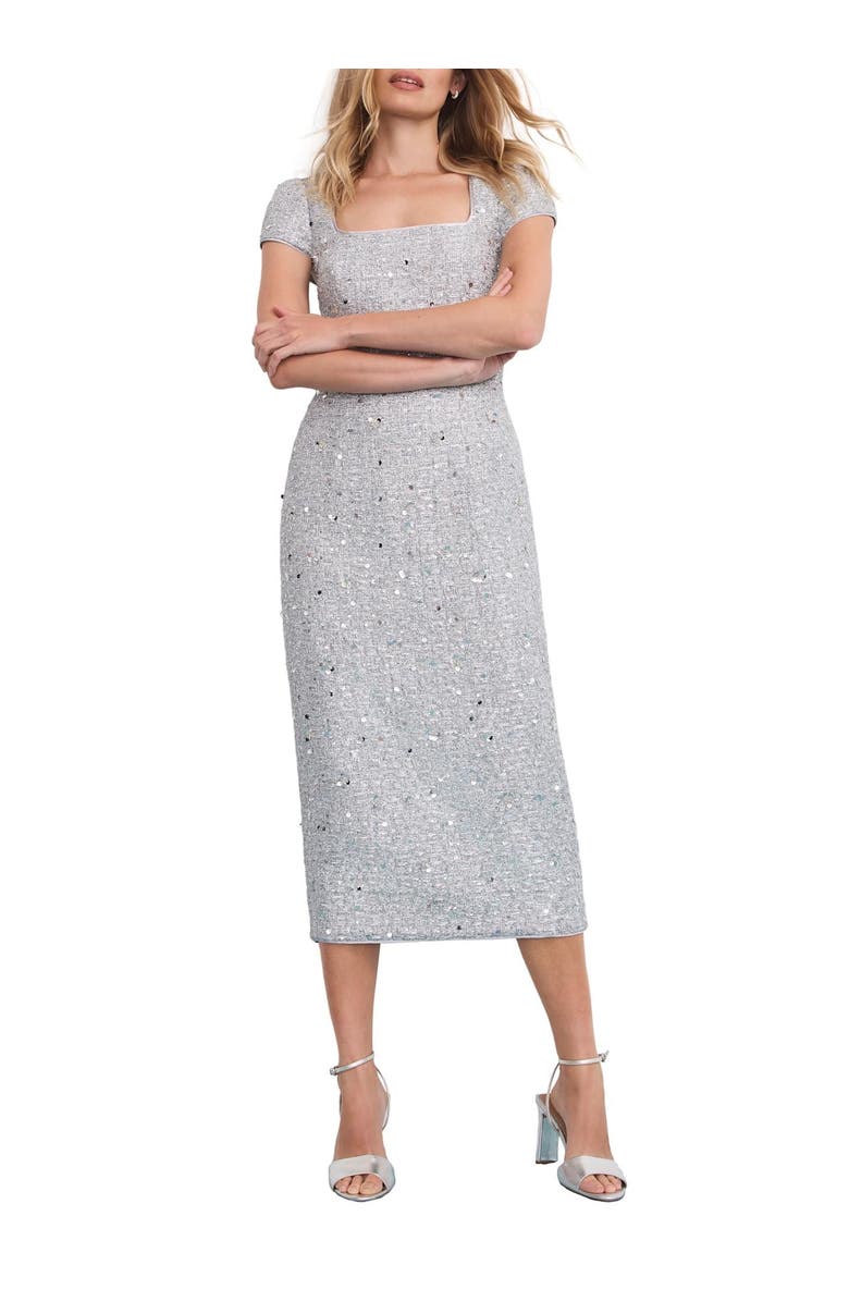 Boucle Sequin Midi Dress