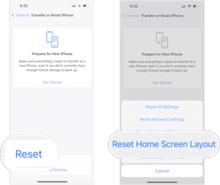 Reseting Home Screen Layout in iOS 15: Tap reset and then tap reset home screen layout