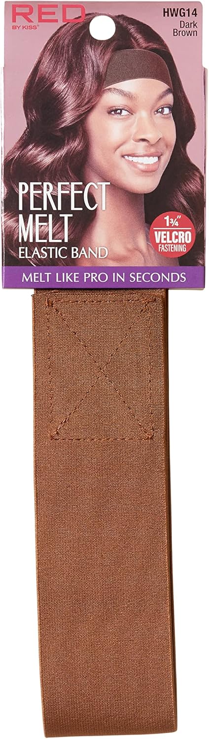 Red by Kiss Perfect Melt Elastic Band, Ultimate Comfort Perfect Lace Frontal Wig Band 1-3/4&amp;rdquo; (dark Brown)