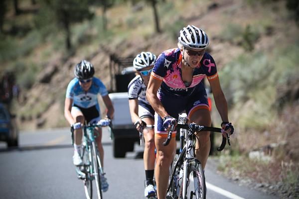 Robin Farina (Team VBF) climbs in the break.