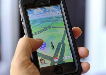 Pokemon Go on an iPhone