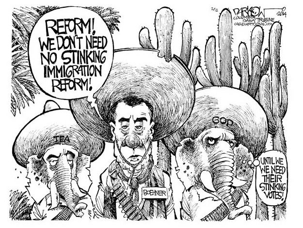 Political cartoon Boehner immigration reform