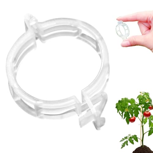 Plant Supports for Outdoor Plants, 2025 New Plant Clips, Plant Clips for Climbing Plants, Twine Vine Trellis Cage, Vegetable Garden Plant Support Clips Grafting Tools (100, White)