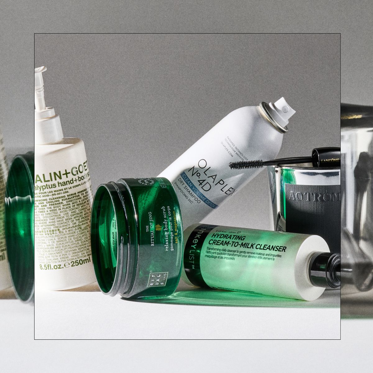 Shannon Lawlor's recent beauty empties including Malin + Goetz Eucalyptus Hand Scrub, Rituals The Ritual of Jing Body Scrub, Olaplex dry shampoo, The Inkey List Cream Cleanser, Aotrom Mere Candle and Lanc&ocirc;me Hyn&ocirc;se Mascara