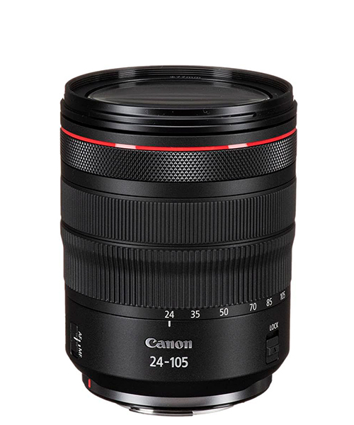 Product shot of Canon RF 24-105mm f/4L IS USM, one of the best RF lenses