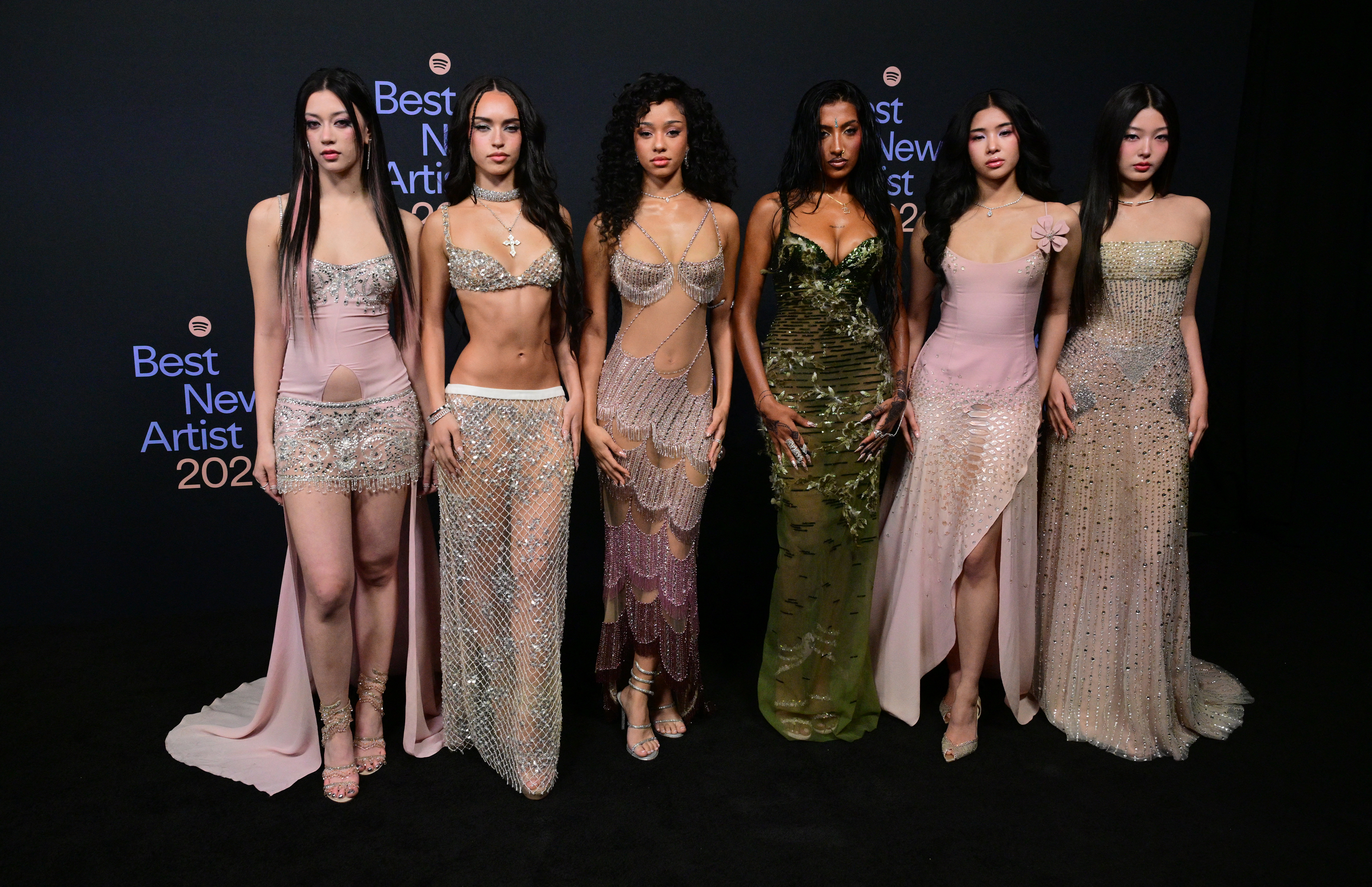 Katseye attended Spotify's Best New Artist Party in Georges Hobeika ahead of the 2026 Grammy Awards