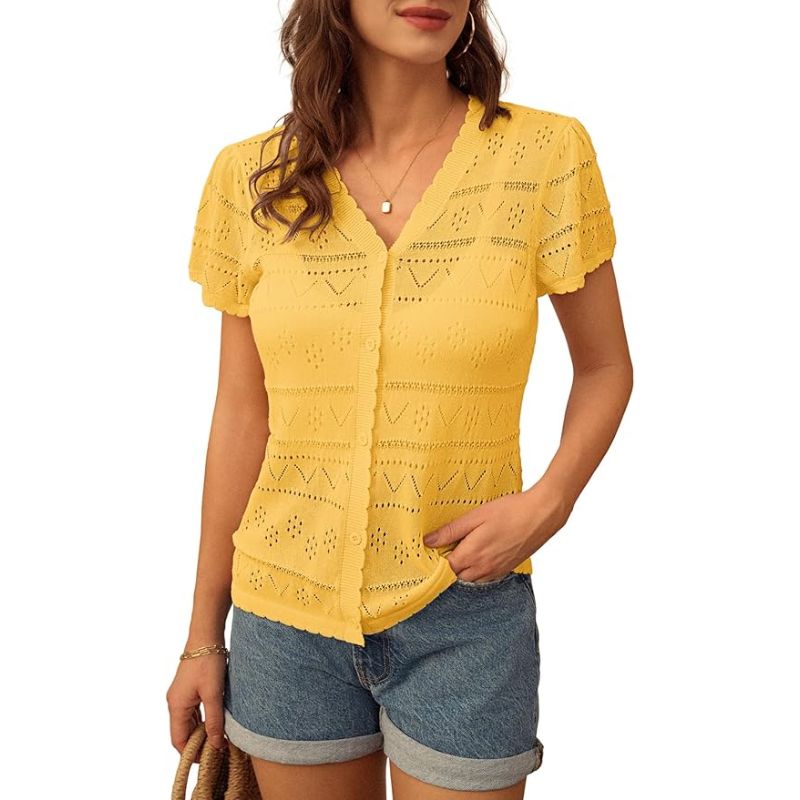 Grace Karin pointelle cardigan