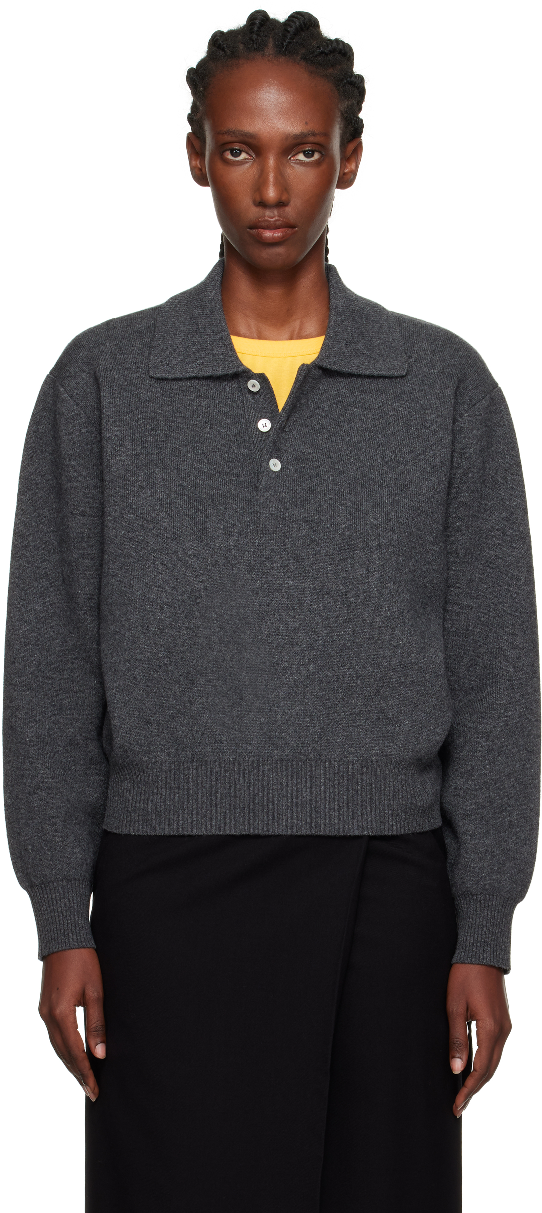 Gray Collared Sweater Polo