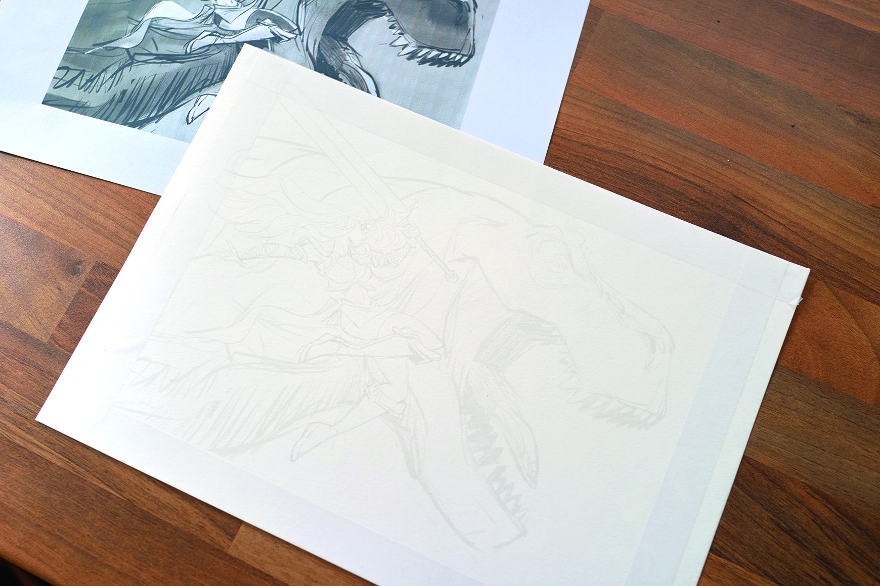 An image from a tutorial on how to draw a T-rex dinosaur