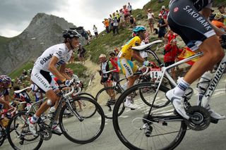 Andy Schleck climbing in the Tour de France 2010