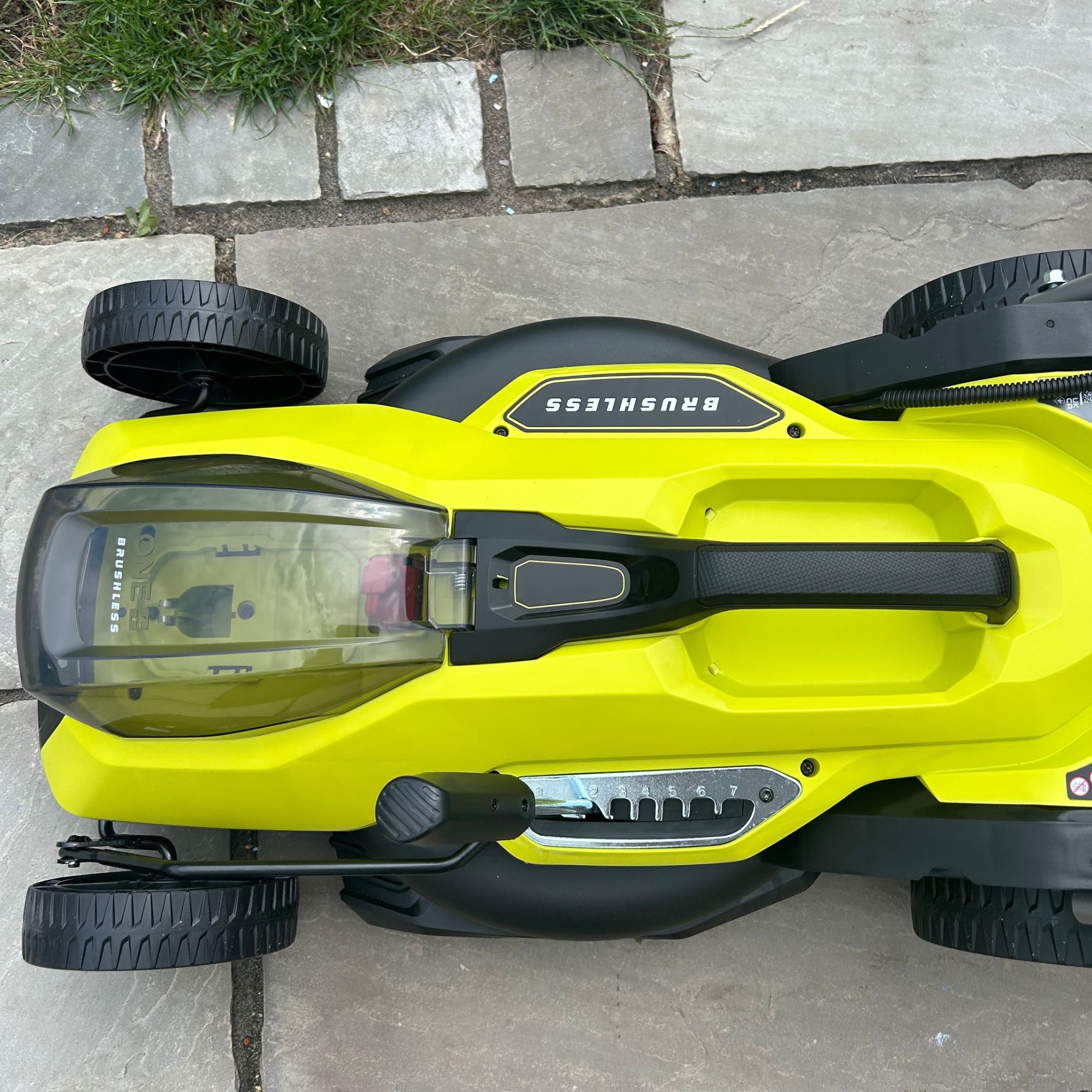 Ryobi lawnmower top view
