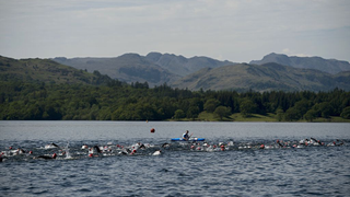 Swimmers in Lake Windermere