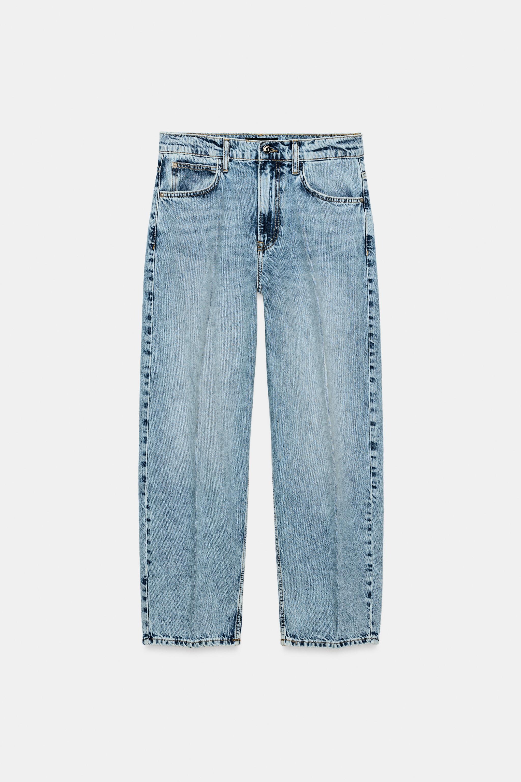 ZARA, Z1975 Mid-Rise Barrel Jeans With Pressed Crease