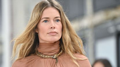 Doutzen Kroes with the bared-faced make-up trend at Chloé RTW AW24