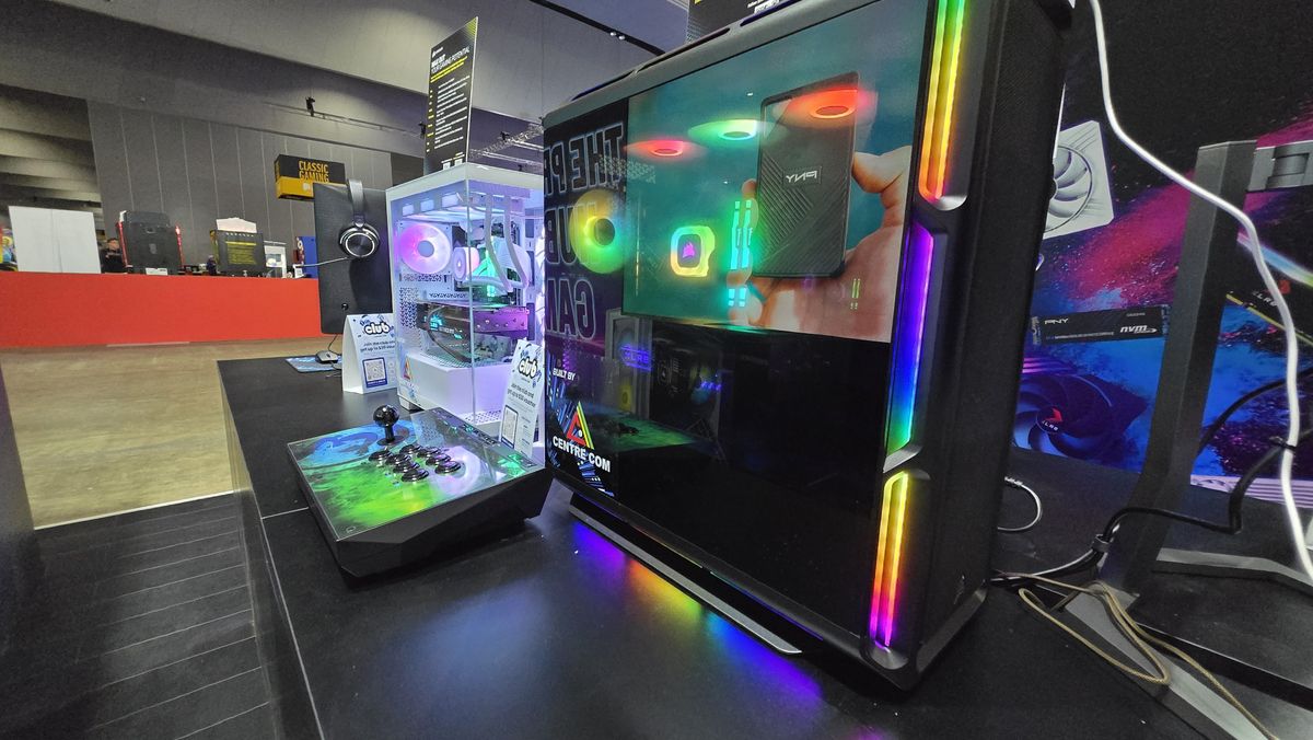 Custom gaming PCs on the showfloor at PAX Australia.