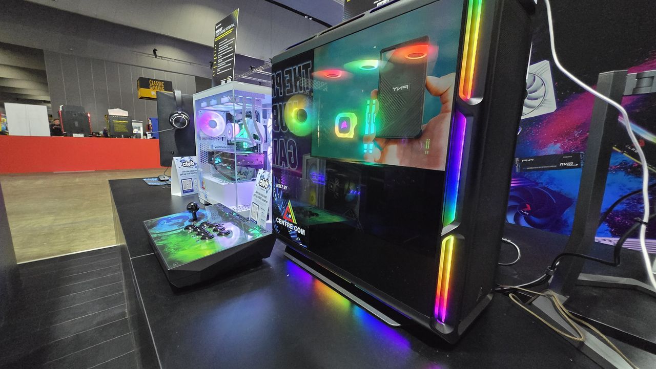 Custom gaming PCs on the showfloor at PAX Australia.