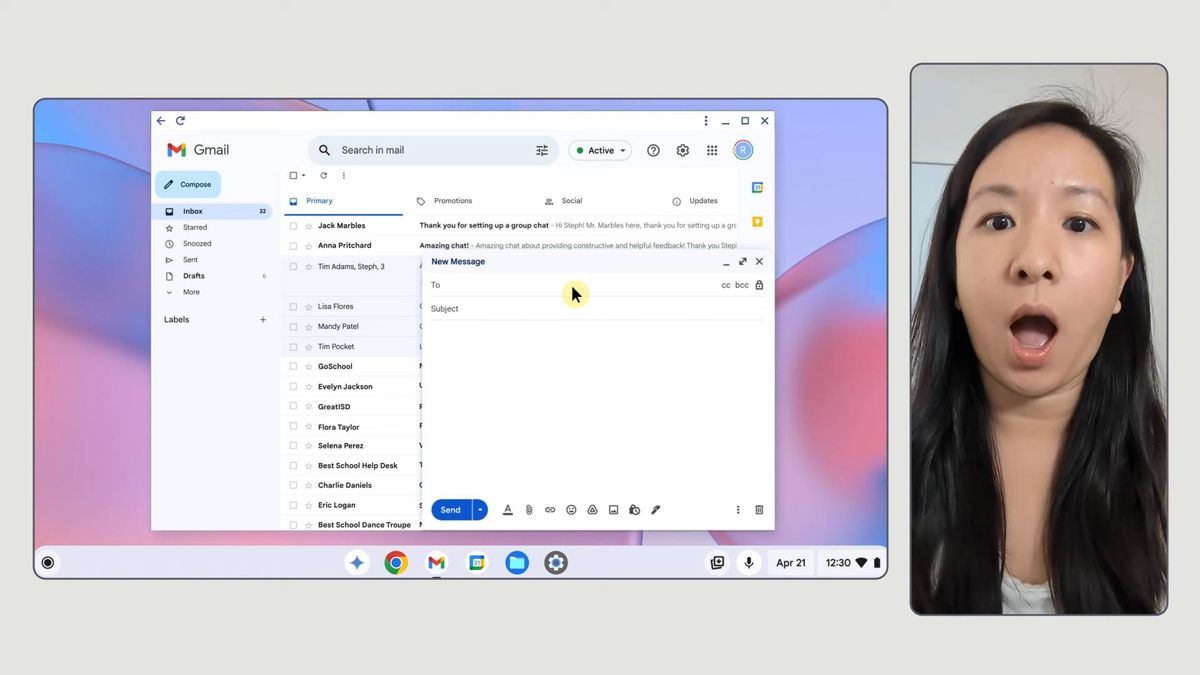 Google Chromebook Face Control feature demo