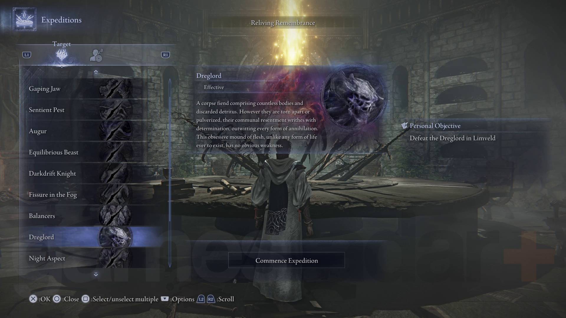 Elden Ring Nightreign Dreglord expedition menu
