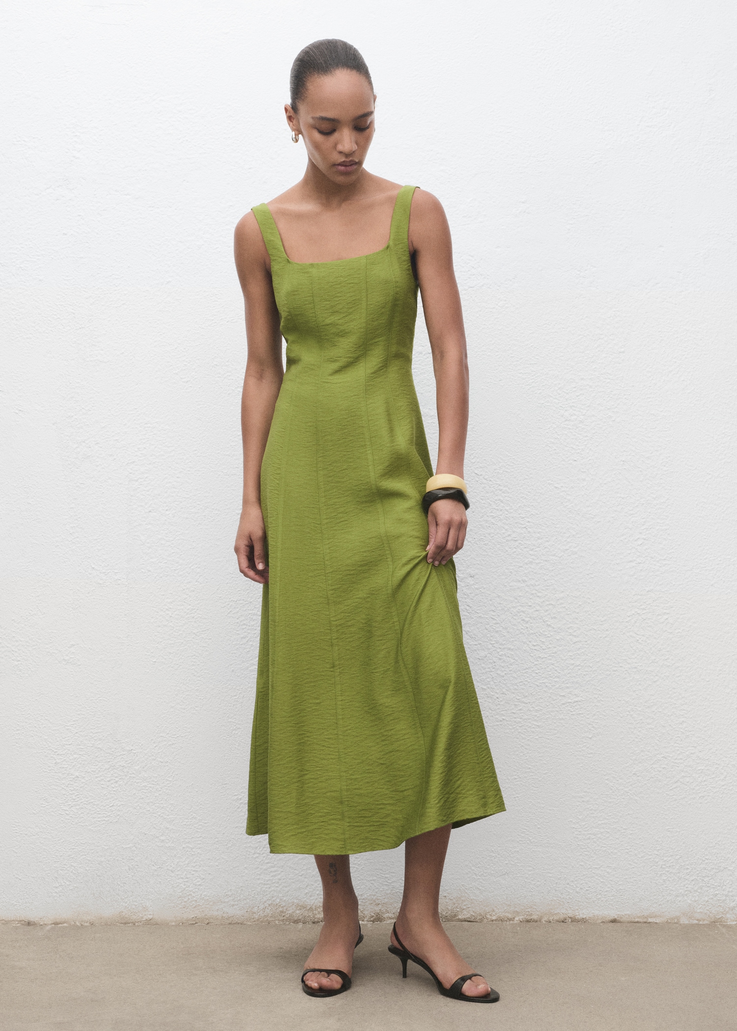 Midi-Dress With Stitching - Women | Mango Usa