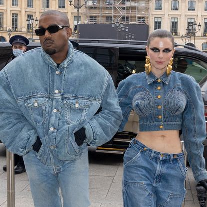 Kanye West and Julia Fox are seen on January 23, 2022 in Paris, France