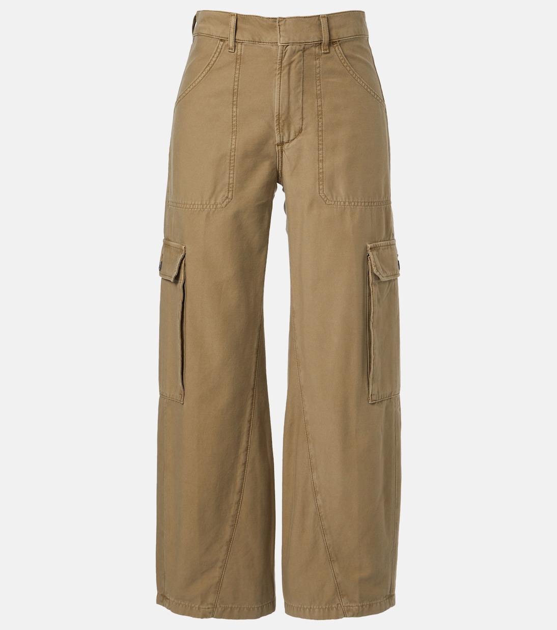 Thassos Cropped Cotton Twill Cargo Pants in Green - Citizens of Humanity