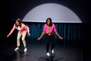 Michelle Obama and Jimmy Fallon perform the Evolution of Mom Dance II, April 2015.