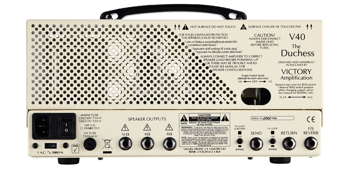 The V40's digital reverb and effects loop can be defeated if required