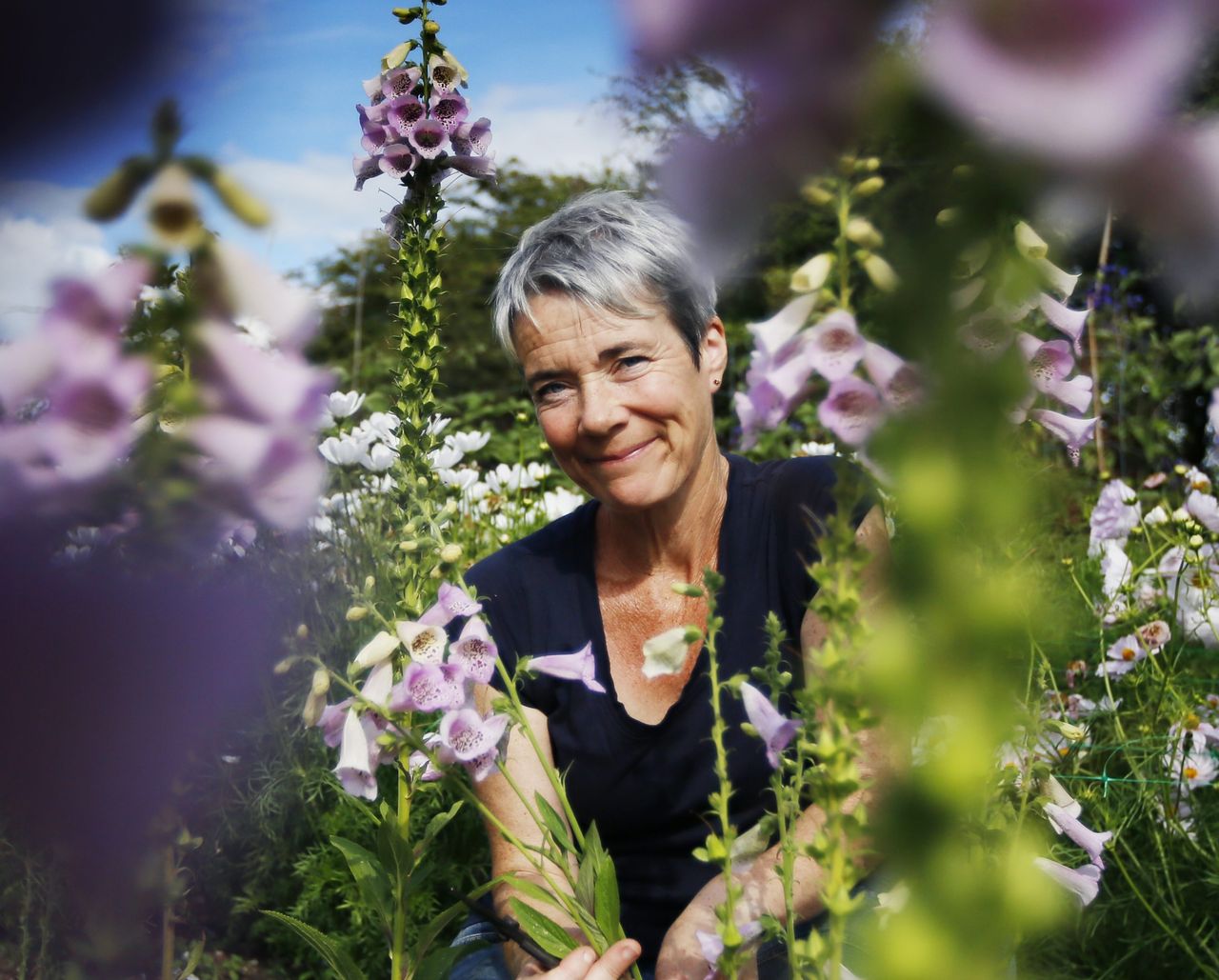 Rachel Siegfried of Green and Gorgeous Flowers in her garden at Bailiffs House, Little Stoke, Wallingford.