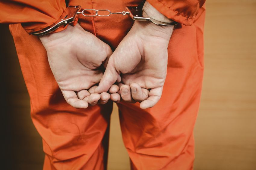 Inmate in handcuffs