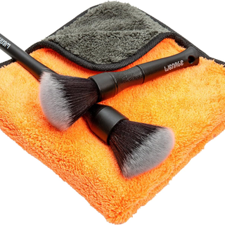 Wenage Ultra-Soft Detailing Brush Set with Microfiber Cloth for Scratch-Free Cleaning
