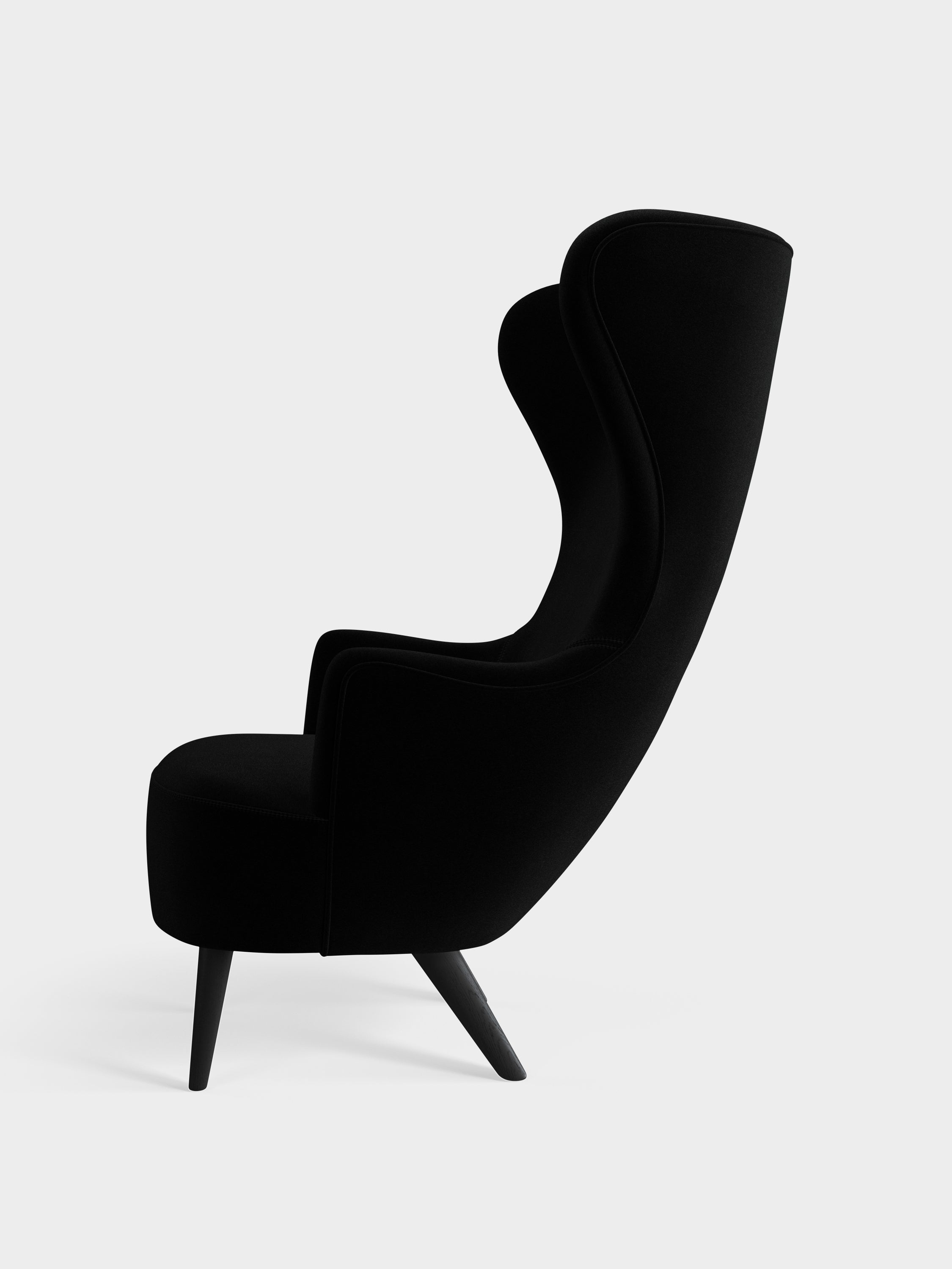 Wingback Chair Black Wool | Tom Dixon