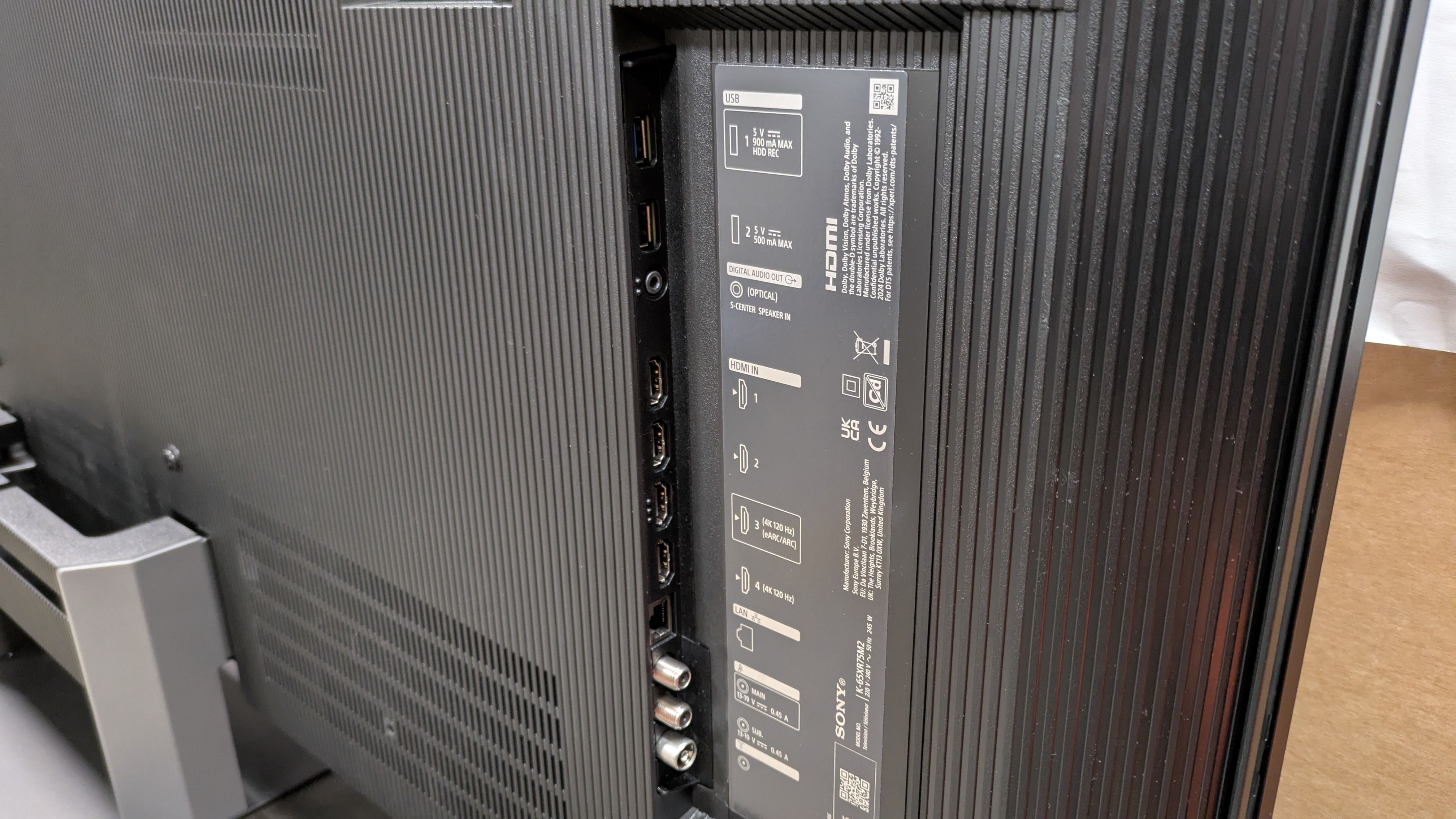 Sony Bravia 7 II connection ports
