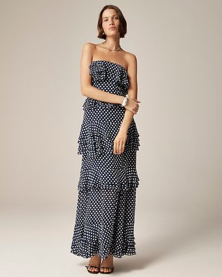 Pre-Order Collection Tiered Ruffle Dress in Dot Chiffon