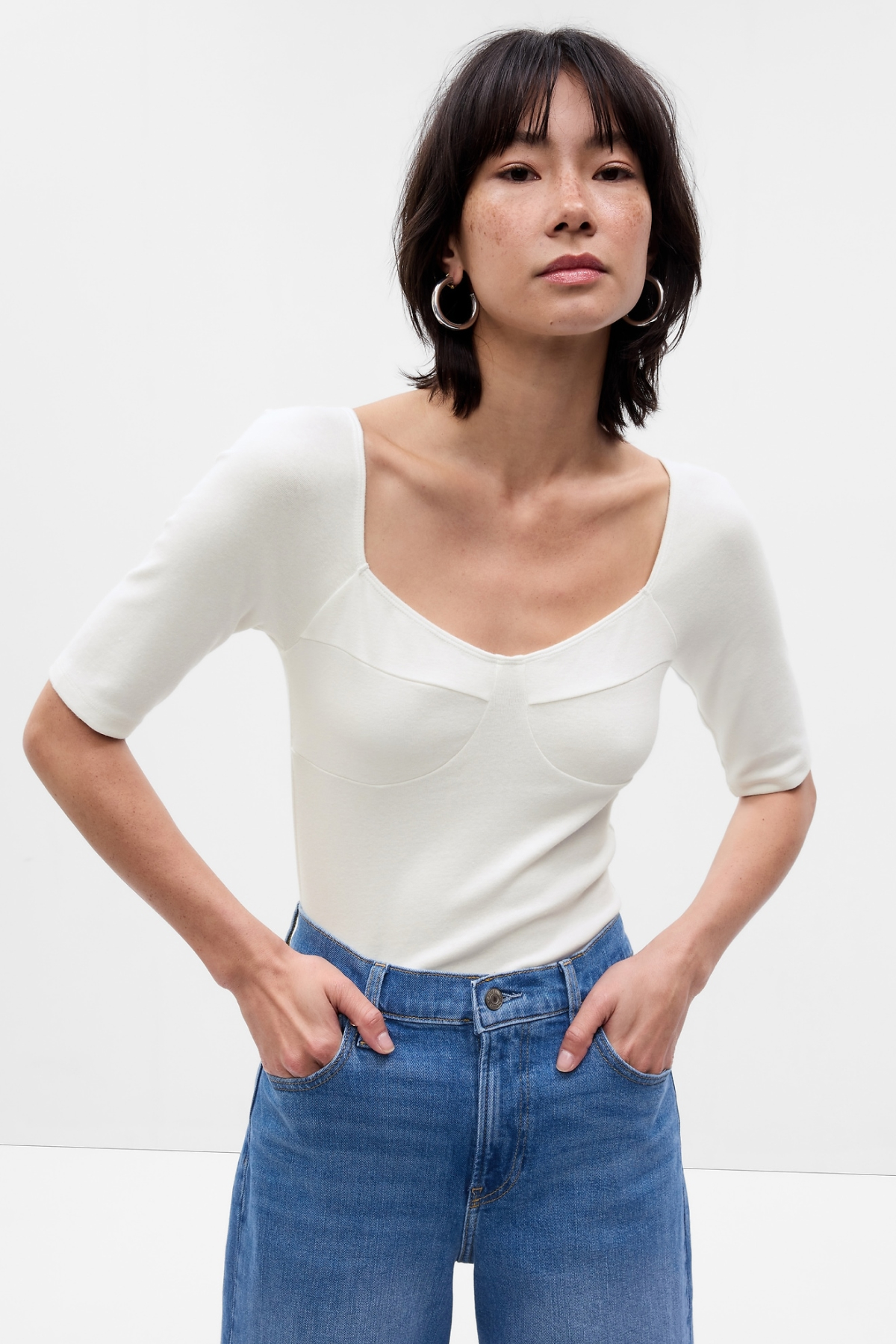Gap Modern Sweetheart Corset T-Shirt