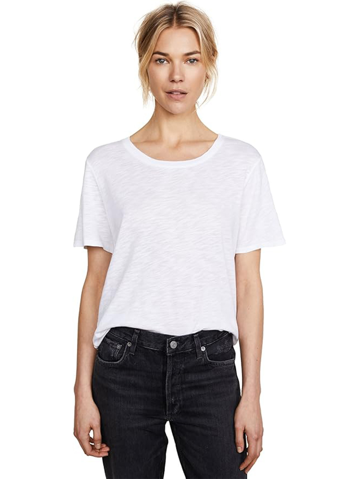 Splendid Women's Crewneck Short Sleeve Tee T-Shirt, White, Xx-Small