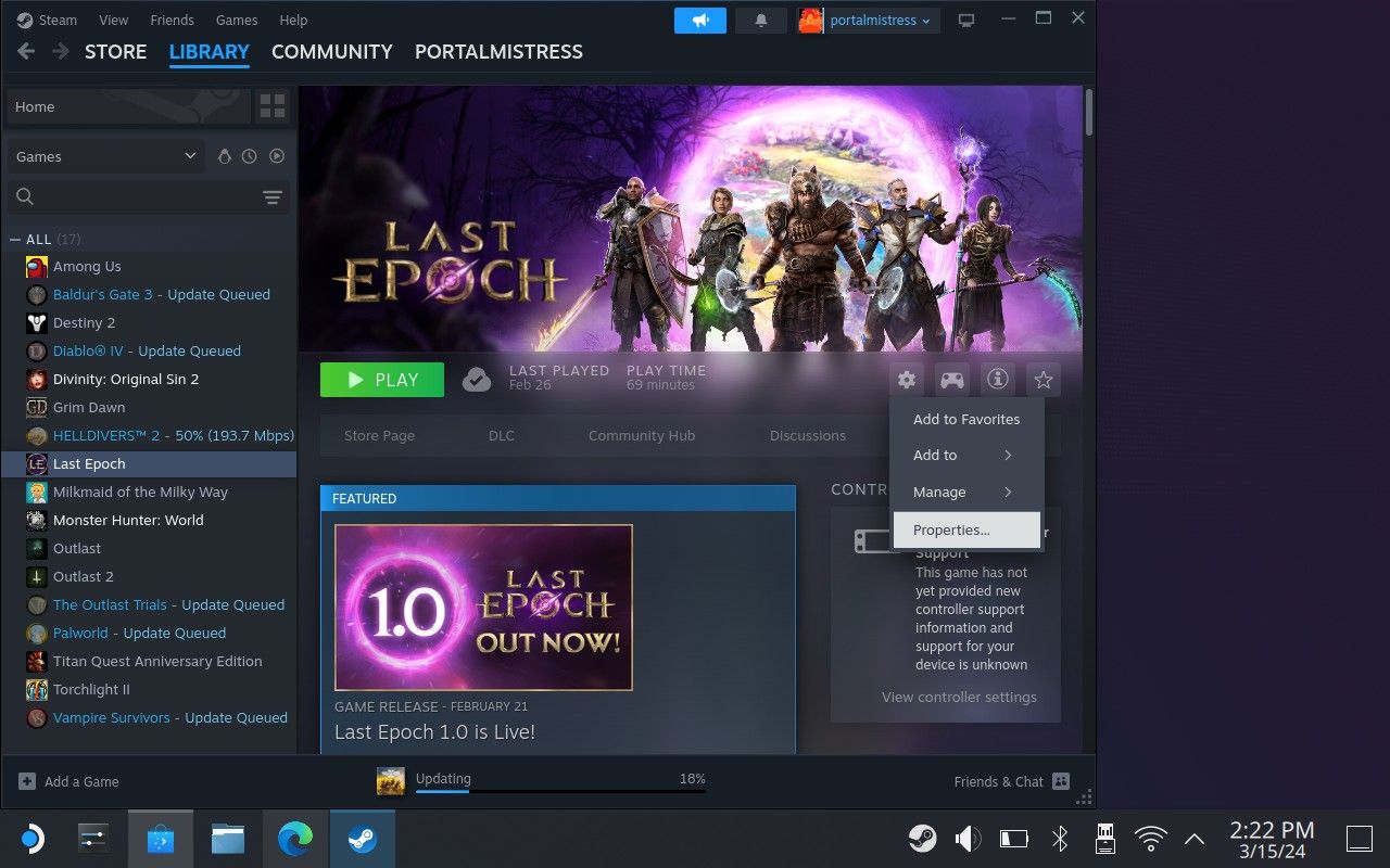 Install Last Epoch on Steam Deck