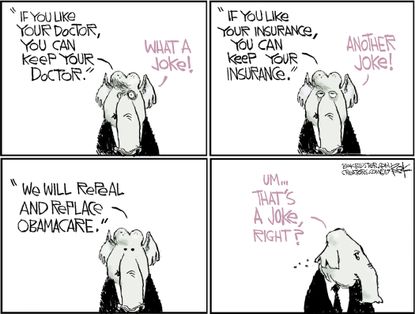 Political Cartoon U.S. GOP Health care American Health Care Act Jokes