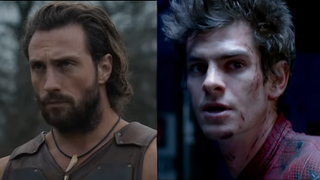 Aaron Taylor-Johnson as Kraven. Andrew Garfield as Spiderman 