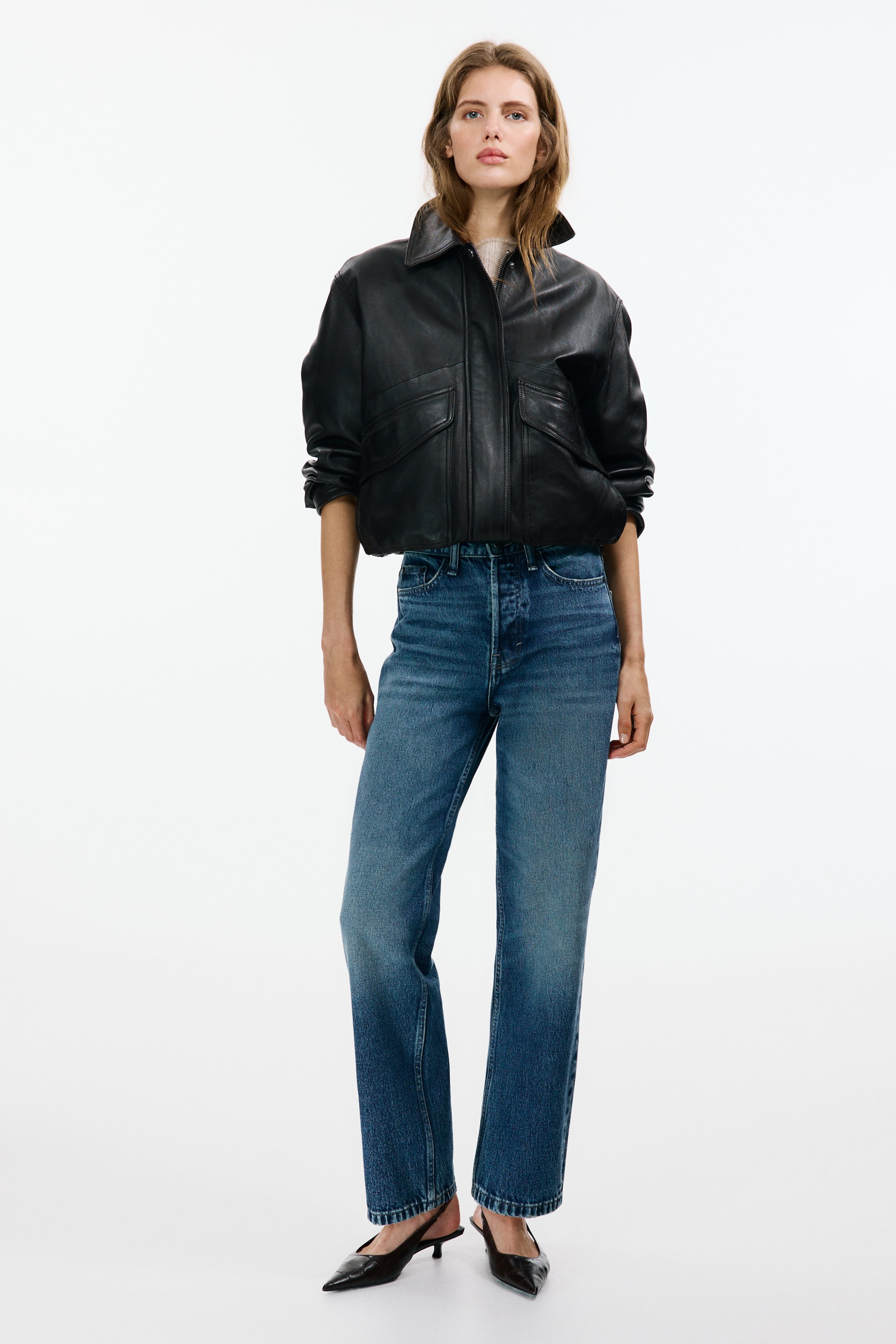 straight high waist ankle jeans