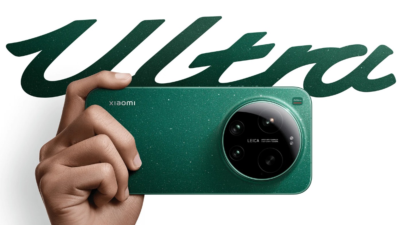 Product shot of hand holding xiaomi 17 ultra phone