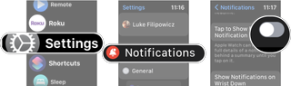 Turn On Show Full Notification On Tap In WatchOS 8: Launch Settings, tap Notifications, and then tap the Show Full Notification On/Off switch.