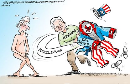 Political Cartoon U.S. Wikileaks Uncle Sam spy