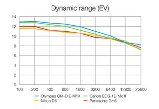 Olympus OM-D E-M1X: Lab tests (dynamic range)