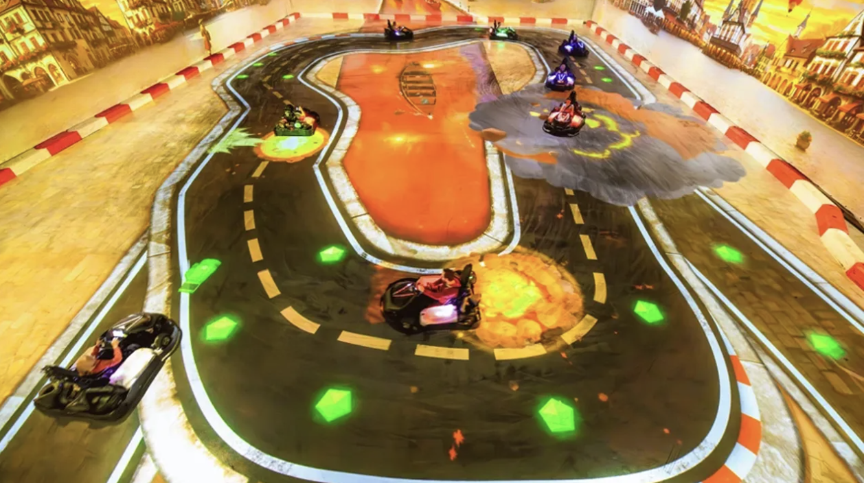 an image of the Go-Karting immersive game at the Arcade Arena