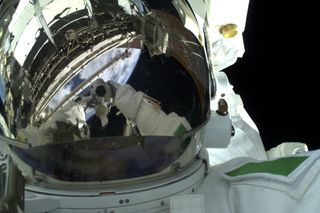 Parmitano Up Close on Spacewalk