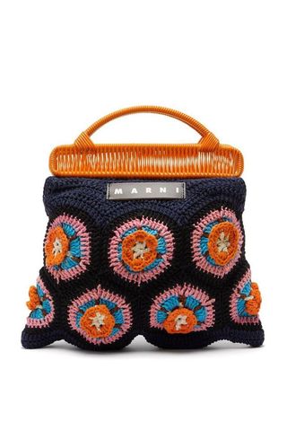 Marni MarketFloral-crochet cotton handbag