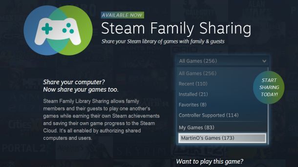 Steam Family Sharing Now Available For All Users | PC Gamer